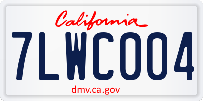 CA license plate 7LWC004