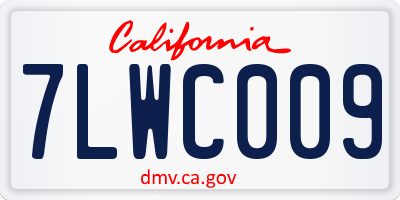 CA license plate 7LWC009