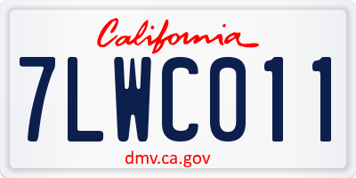 CA license plate 7LWC011