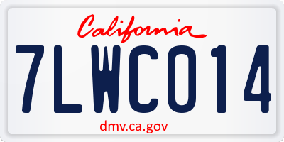 CA license plate 7LWC014