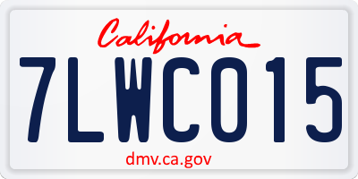 CA license plate 7LWC015