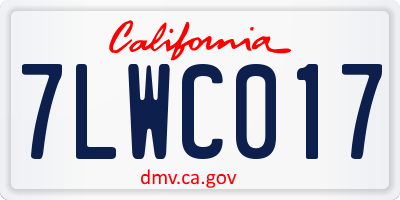 CA license plate 7LWC017