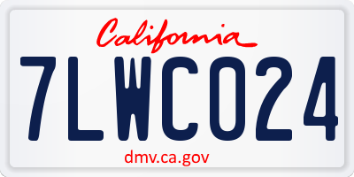 CA license plate 7LWC024