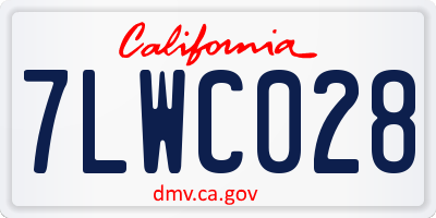 CA license plate 7LWC028