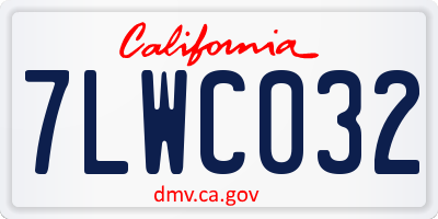 CA license plate 7LWC032