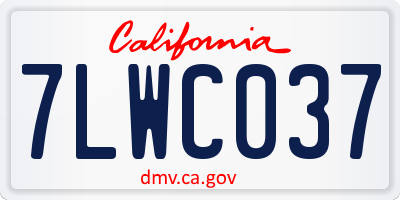 CA license plate 7LWC037