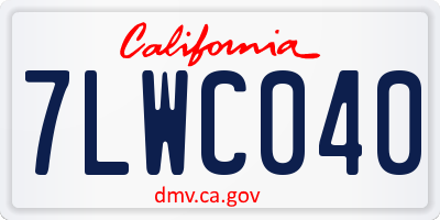 CA license plate 7LWC040