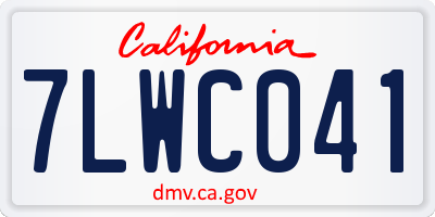 CA license plate 7LWC041