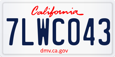 CA license plate 7LWC043