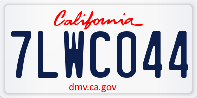 CA license plate 7LWC044