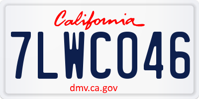 CA license plate 7LWC046