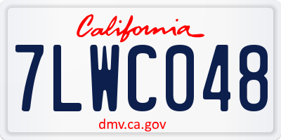 CA license plate 7LWC048