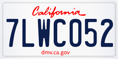 CA license plate 7LWC052