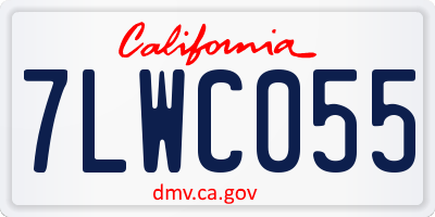 CA license plate 7LWC055