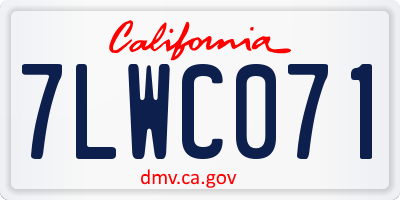 CA license plate 7LWC071