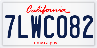 CA license plate 7LWC082