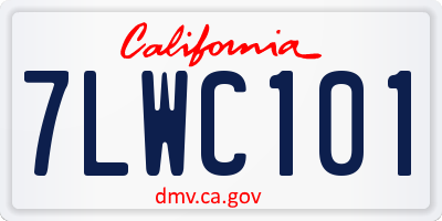 CA license plate 7LWC101