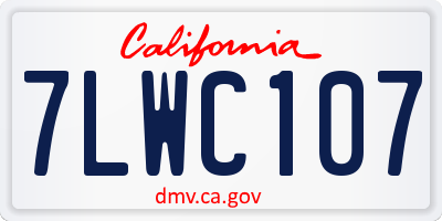 CA license plate 7LWC107