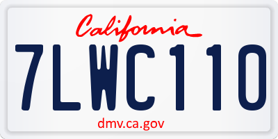 CA license plate 7LWC110