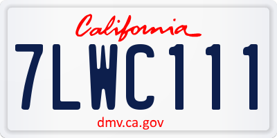 CA license plate 7LWC111
