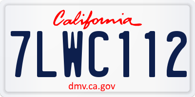 CA license plate 7LWC112
