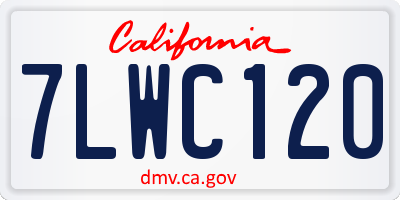 CA license plate 7LWC120