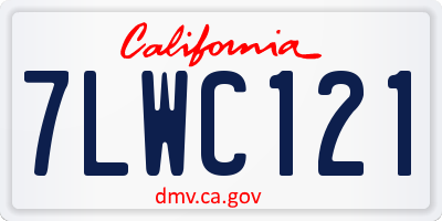 CA license plate 7LWC121