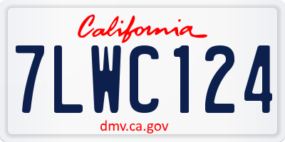 CA license plate 7LWC124