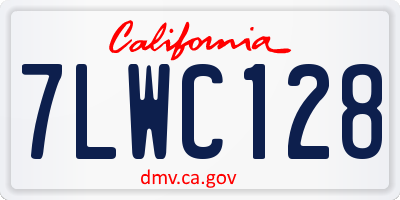 CA license plate 7LWC128