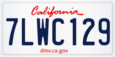 CA license plate 7LWC129