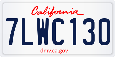 CA license plate 7LWC130