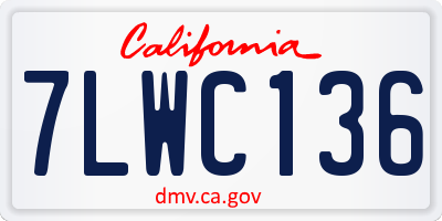 CA license plate 7LWC136