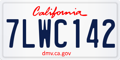 CA license plate 7LWC142