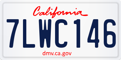 CA license plate 7LWC146