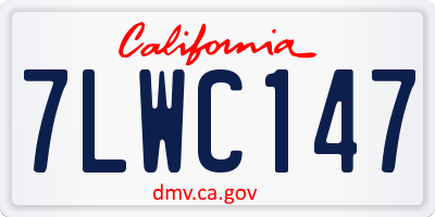 CA license plate 7LWC147