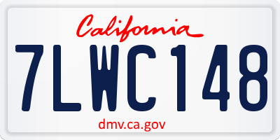 CA license plate 7LWC148