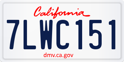 CA license plate 7LWC151