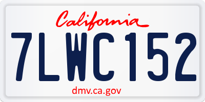 CA license plate 7LWC152