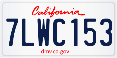 CA license plate 7LWC153
