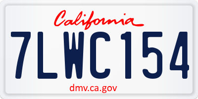 CA license plate 7LWC154