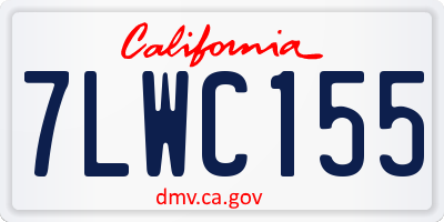 CA license plate 7LWC155