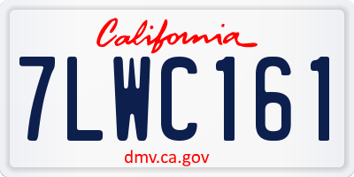CA license plate 7LWC161