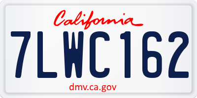 CA license plate 7LWC162