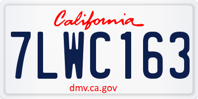 CA license plate 7LWC163