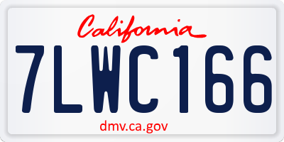 CA license plate 7LWC166