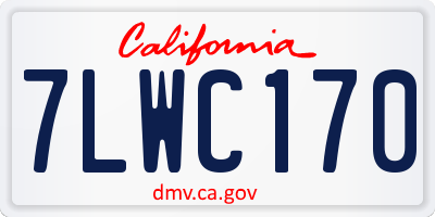CA license plate 7LWC170