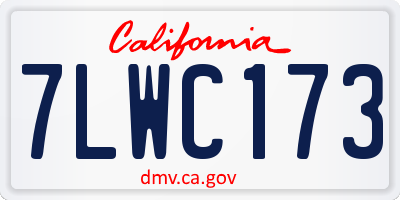 CA license plate 7LWC173
