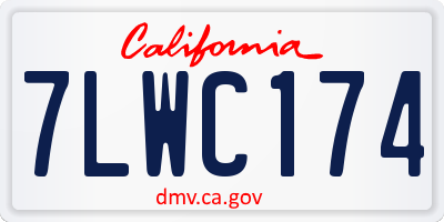 CA license plate 7LWC174