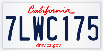 CA license plate 7LWC175