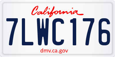 CA license plate 7LWC176
